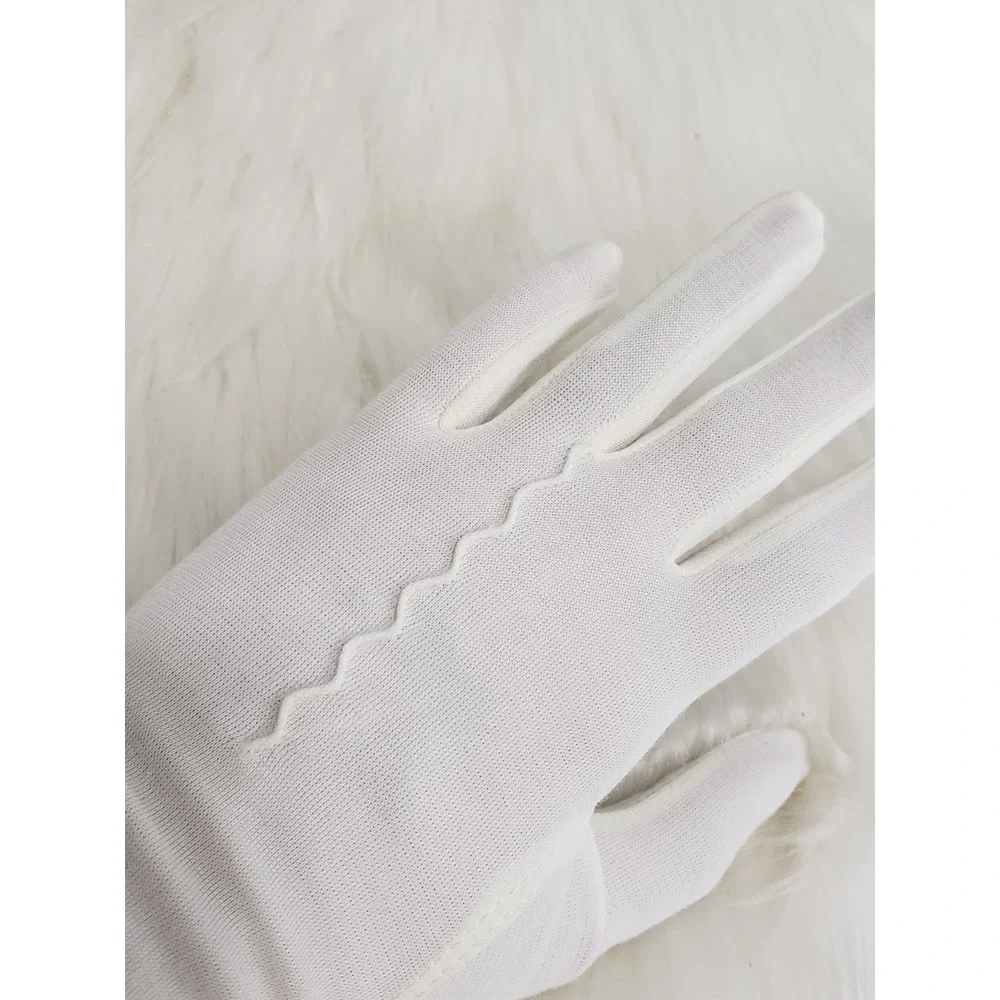 Vintage Cotton Gloves‎ White SZ Small Prom Opera Formal Retro Church Dainty 60's